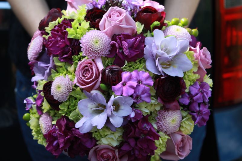 purple wedding centerpieces pictures