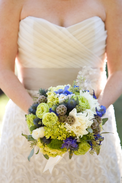 Meredith 39s bouquet was created with green cabbage roses green hydrangea 