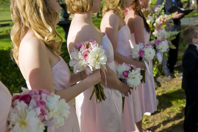 peonies, roses, hypericum berry, ranunculus