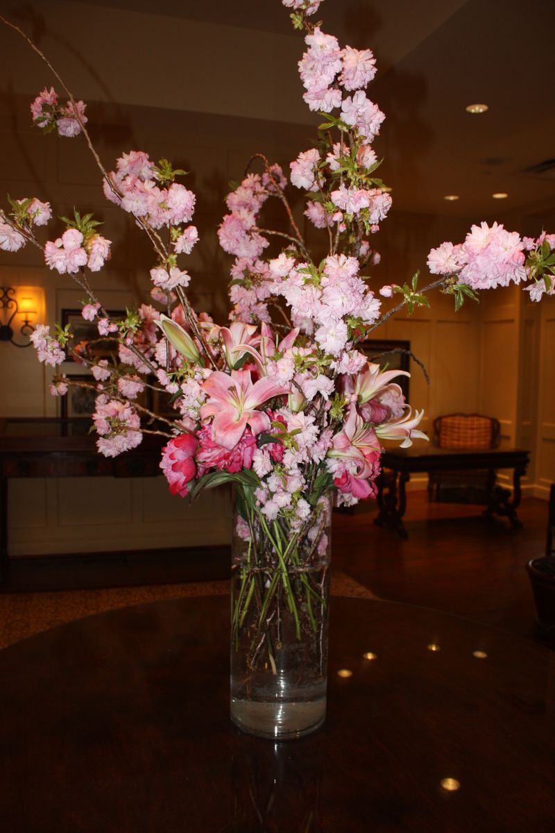 cherry blossom, lily, peonies