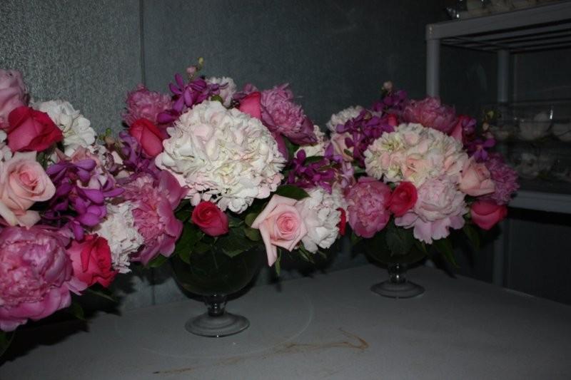 hydrangea, roses, orchids