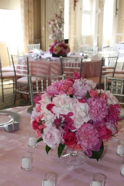 orchids, roses, peonies, hydrangea