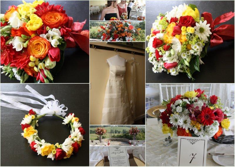 Hitched Bridal Salon, Daisies, Roses, Gerber Daisies, Freesia, Tulips