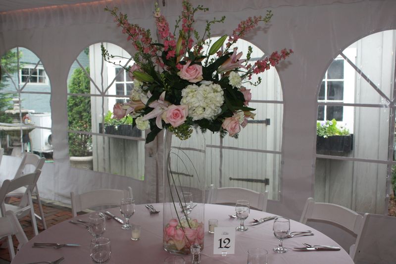 hydrangea, roses, lilies