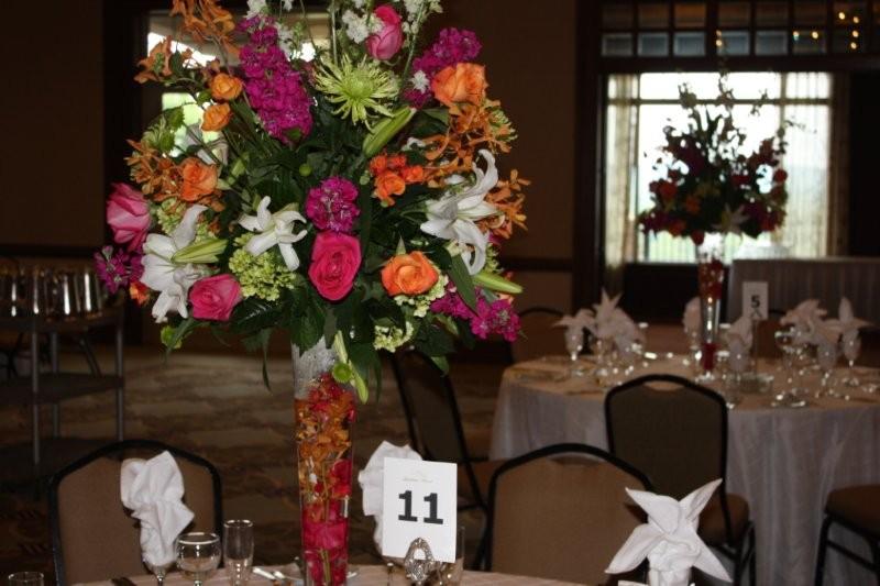 mums, stock, roses, lilies, hydrangea