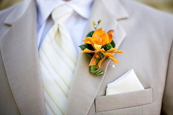 Boutonniere, Freesia, Orchid