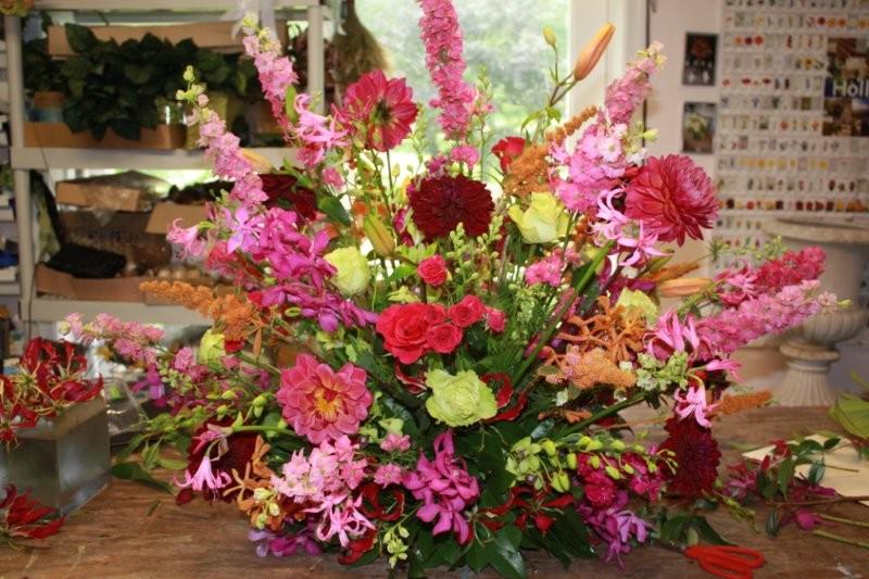 Orchids, Dahlias, Roses, Willow Spirea