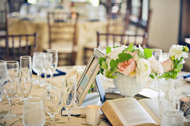 library themed wedding, whitehall manor