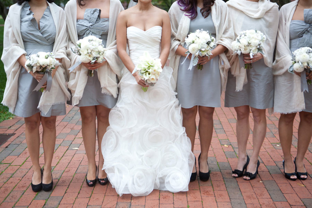 newseum, white callas, contemporary wedding flowers