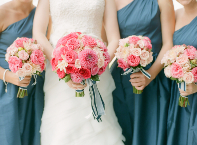 St. Michaels Wedding, pink cabbage roses, nautical wedding, dahlias