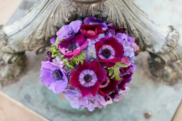 purple anemones bouquet bee's wedding and event designs chapel designers