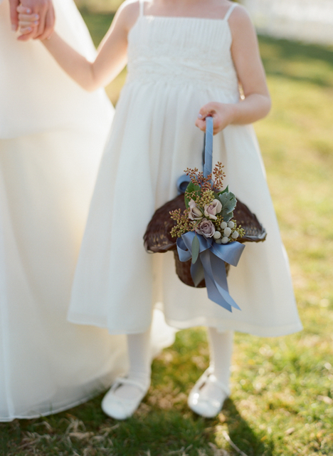 flower girl basket, whitehall weddings, brown flower girl basket