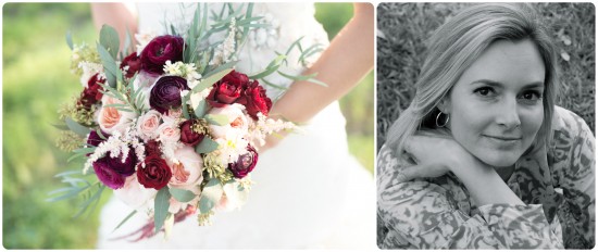 pink and burgundy bridal bouquet Striking Stems Floral Design