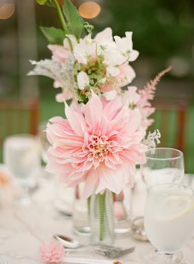 pink dahlia centerpiece Passion Flowers Design Chapel Designer