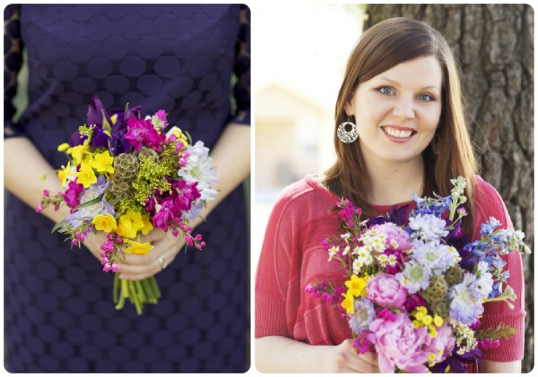 bridesmaid's bouquet purple and yellow Color My World