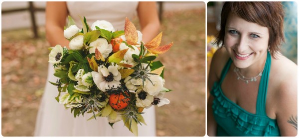 fall bouquet anemones fall leaves 